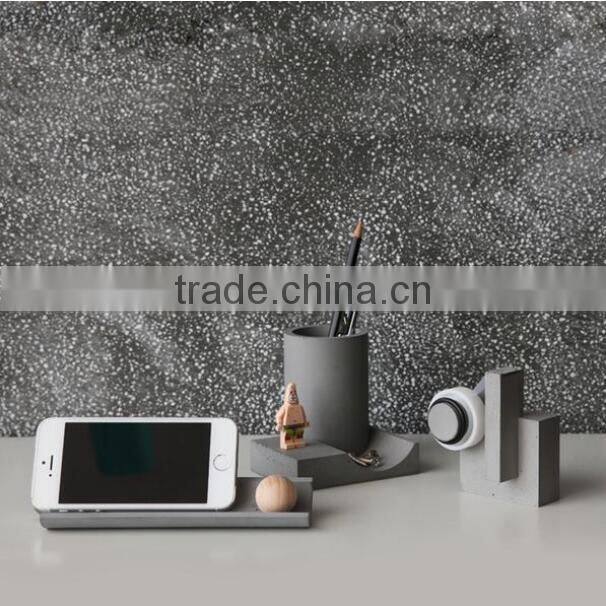 Office Organizer concrete Pencil Cup cement hole Pen Holder