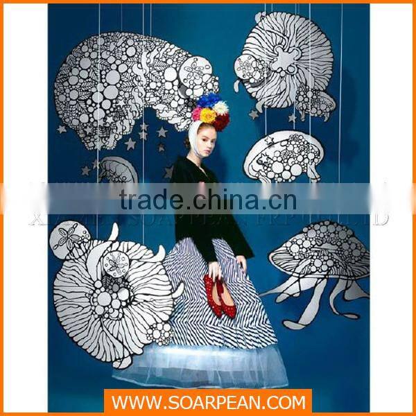 Hanging PVC display props for clothing shop interior design