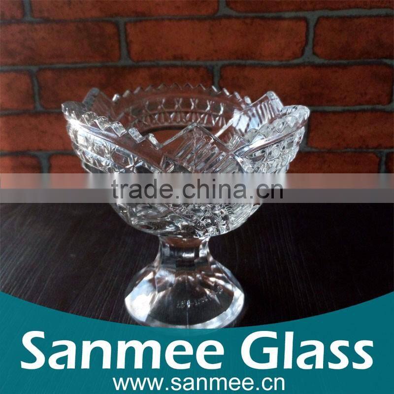 Elegant Embossed Ice Cream Bowl Hot Sale Gift Glass