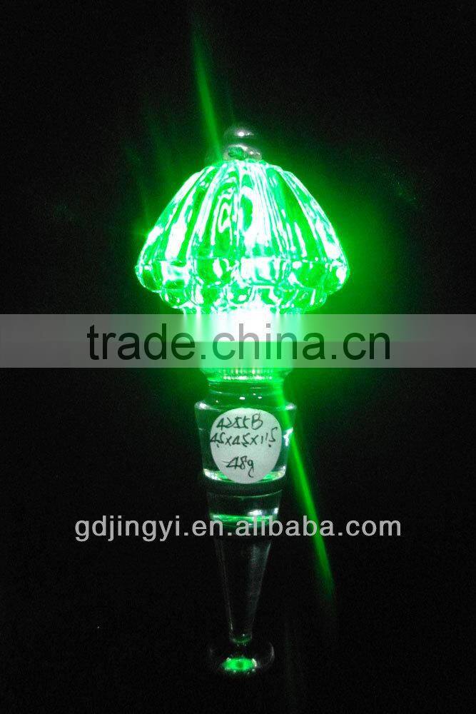 clear Acrylic wine bottle stopper with LED 7colors lighting for sale