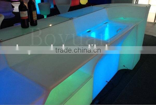modern 16 colors changing party used nightclub furniture bar counter design with a ice bucket