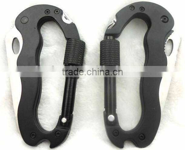 Multifunction Pocket Tool 5 in 1 Climbing Carabiner Tool with Knife