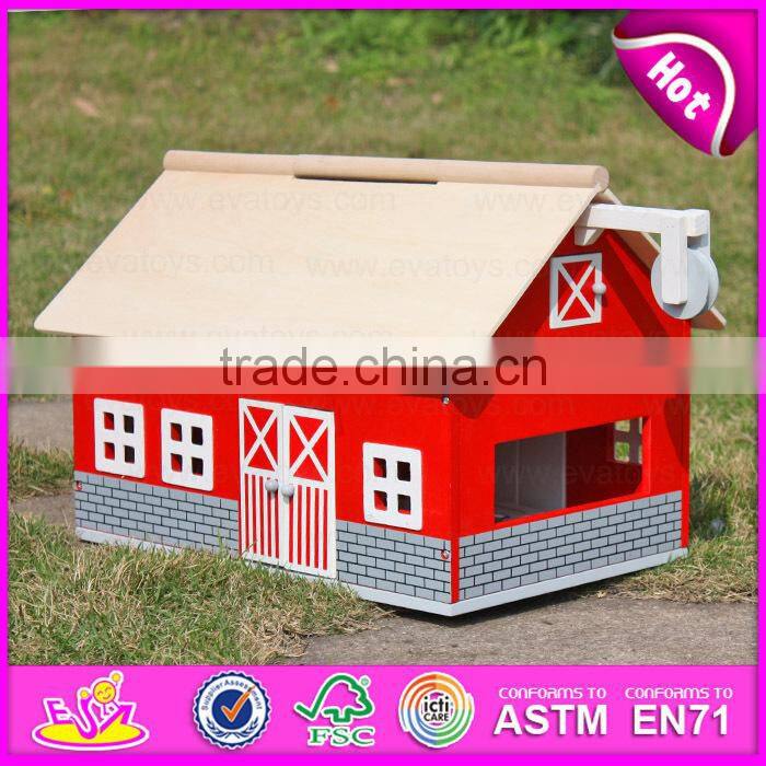 Funny girl play set wooden wooden barn toy best design kids wooden barn toy W06A105-S