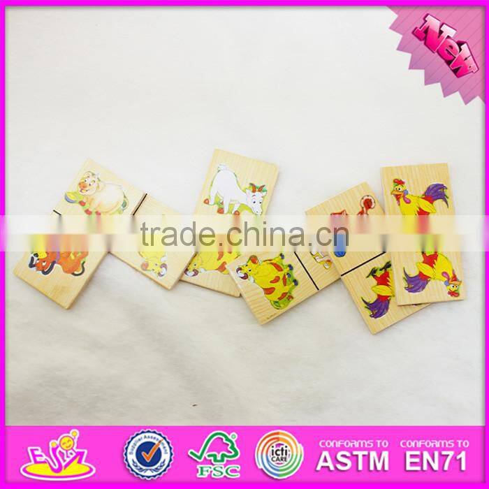 2016 New and popular children wooden mini domino toy WJ277619