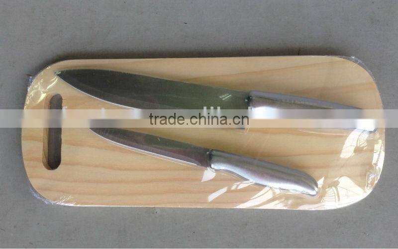 2PC cutlery set with solid wood cutting board