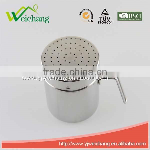 WCR078 Good quality classical Stainless steel salt and pepper shaker set with handle