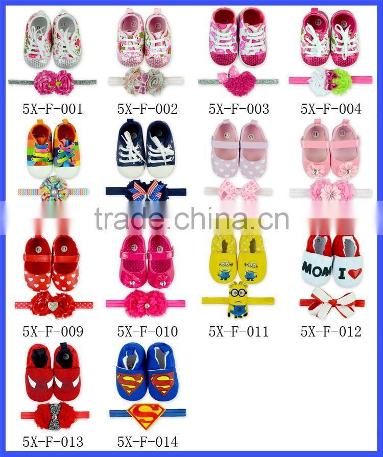 Hot Sell Baby St.patricks Day Lace Sequin Shoes With Match Headband Newborn Baby Prewalker Shoe Wholesale Baby Moccasin Shoes