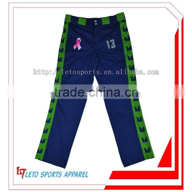 High quality custom free sizes sublimation baseball pants