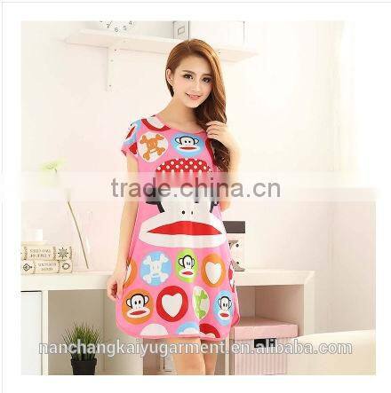 Custom women long 100%cotton nightgown