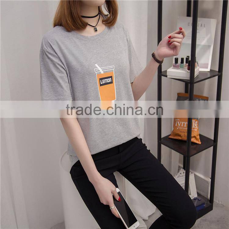 Custom Cotton Printing T shirts O-neck Women T shirt