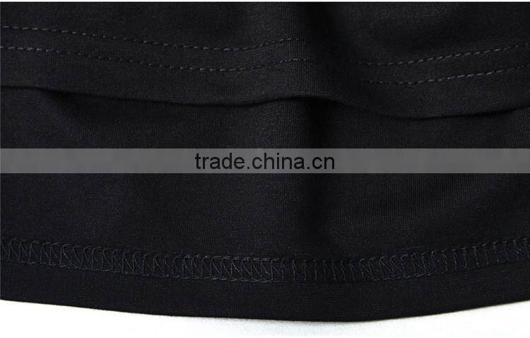 Fashion apparel short sleeve fake sailor dress plain black a-line skirt