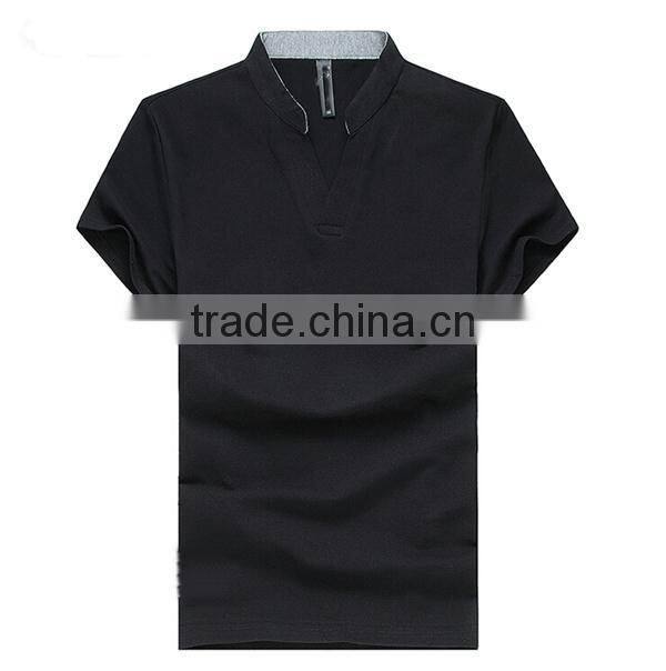 2016 fashion style buttonless free sample low price high quality polo shirt
