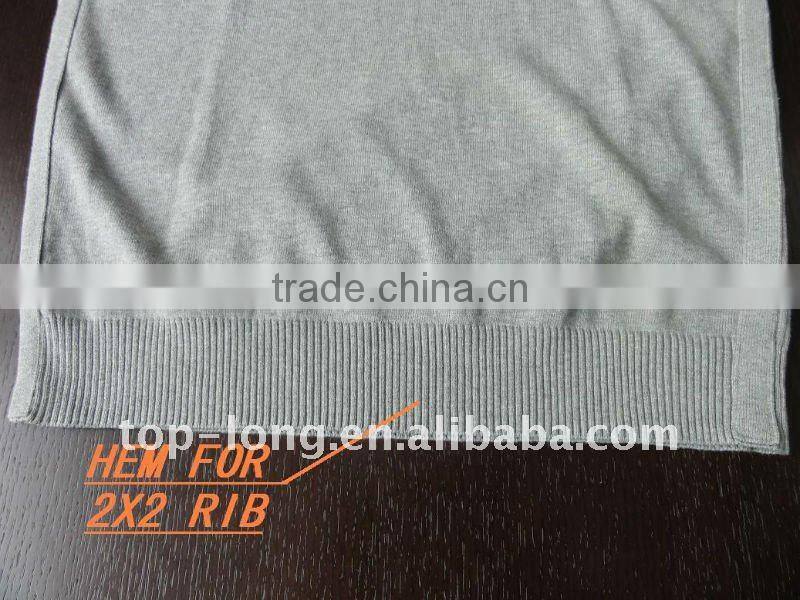 Men Long sleeve plain pullover sweater of 100%cotton