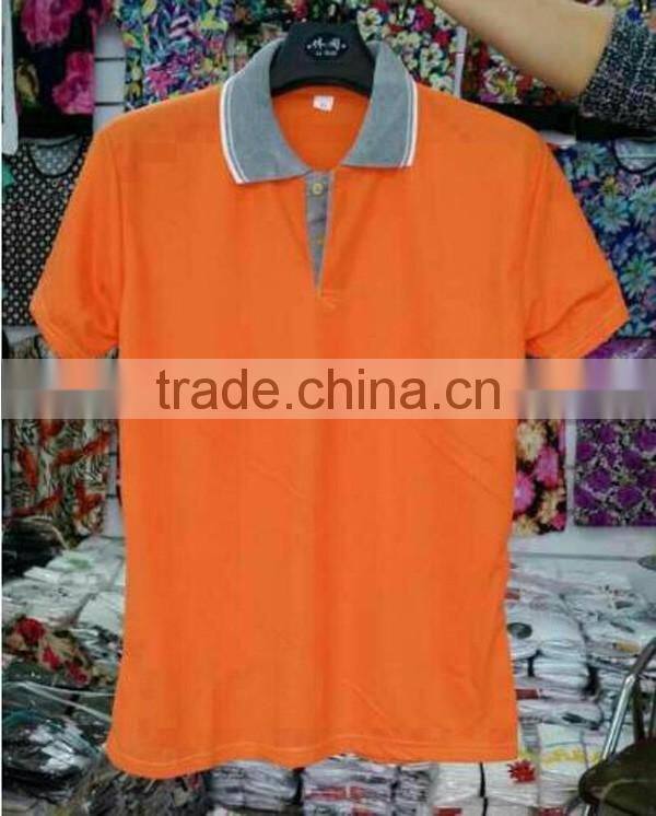 cheap contrast collar short sleeve stock polo shirt