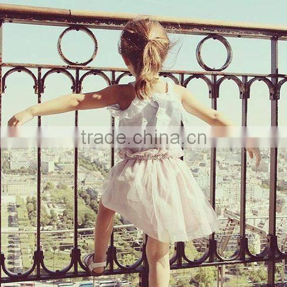 2017 wholesale fancy frock design baby clothes fashionable kids clothing western style little girl princess dress