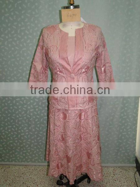 2015 Fashion women long skirt suits with heavy embroidery