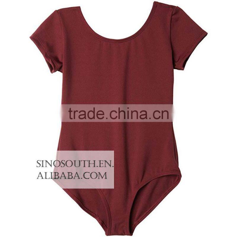 2017 Wholesale Kids Girl's Dance short sleeve toddler leotard gymnastics