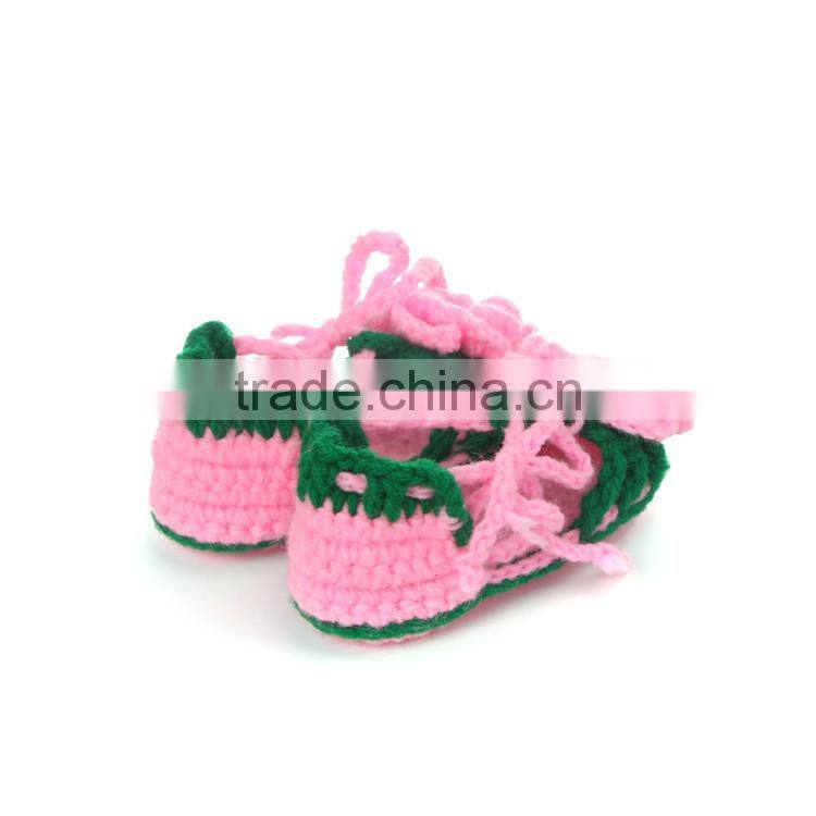 Summer Fashion Flower Hand Made Crochet Baby Toddler Shoes