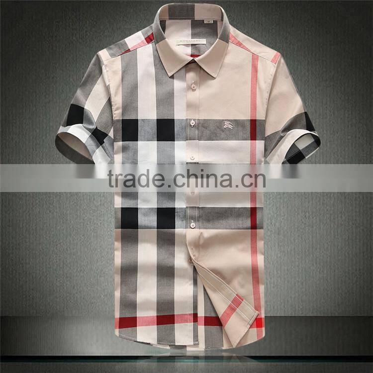 2015 100%cotton Customized feather Embroidered slim fit men dress shirt collar band