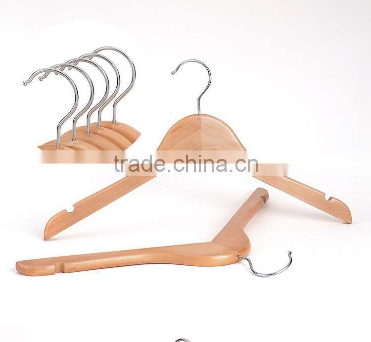Lovely hot sale wooden pants hanger vintage clothes hangers custom wooden coat hanger