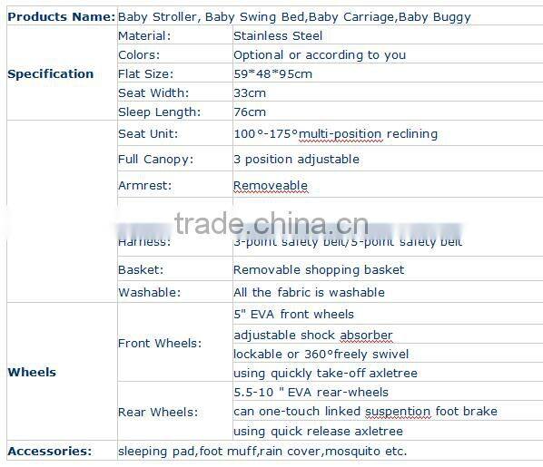 Baby Swing Bed Baby Carriage 3-in-1 Baby Stroller