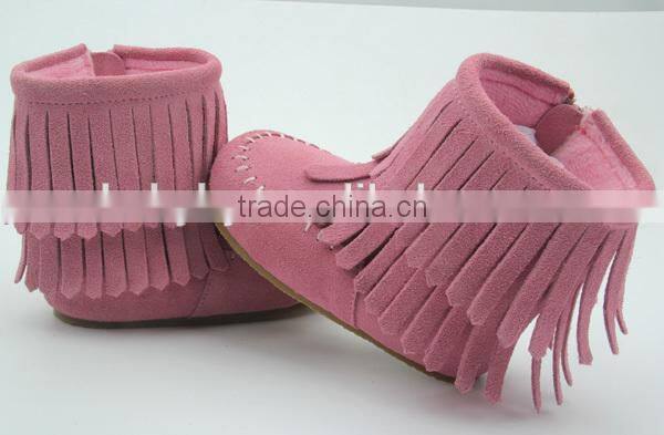 Wholesale winter hard sole moccasins kids boots