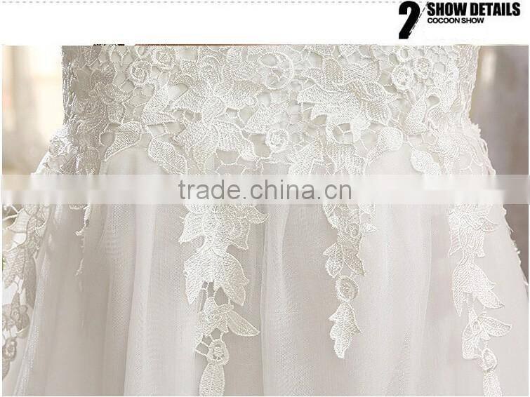 Wholesale price fishtail wedding dress with appliques designs