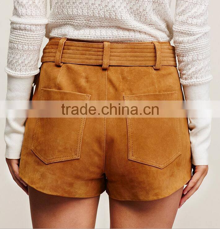 EY0592P 2016 Latest High Waisted Shorts Suede Shorts for Women