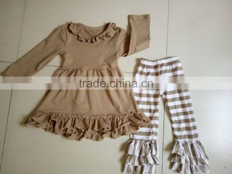 Bulk wholesale kids popular boutique clothing girl's long-sleeve red striped suit