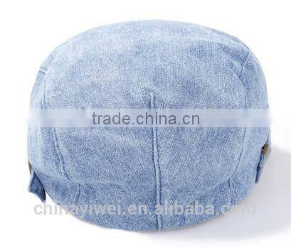 denim fabric beret cap for men