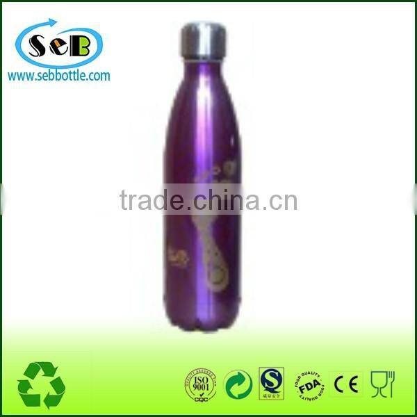 Double wall insulated cola shaped stainless steel vacuum flask,sport outdoor water bottle