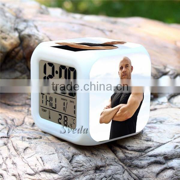 (Hot movie) Hot Gift 2015 New Fast & Furious LED Digital Clock Alarm Clock Mini clock