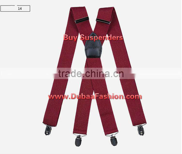 1.5" Wide Solid Color Mens Suspender X Type Undergarment Suspender Brace Casual Business