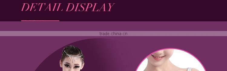 Children Polka Dot Salsa Samba Tango Ballroom Latin Skirts Suit Girls Kids Unequal Dew Shoulder Latin Dance Dress