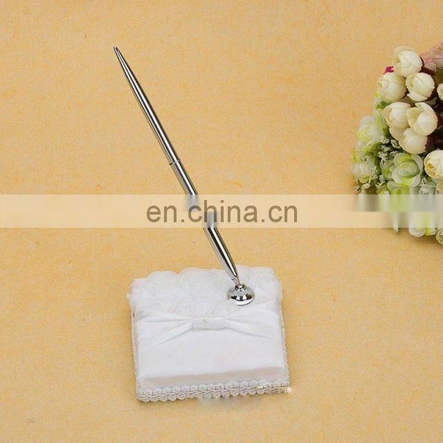 Sweet rose wedding white guest book set book/pen /ring pillow/flower basket set cheap wholesale gift decoration