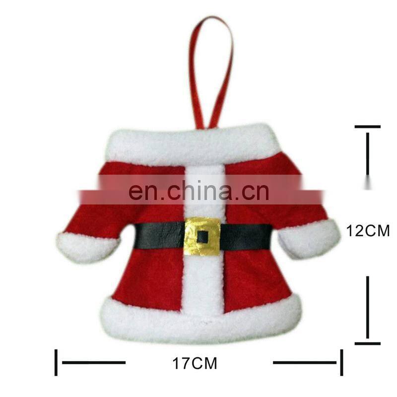 2Pcs/set Cute Christmas Santa Clothes and Pants Shaped Cutlery Silverware Holder Set Knives and Forks Pockets