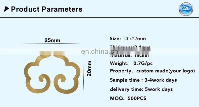 Customized Metal Electroform Silver/ Gold/ Rose Gold Color Metal Nickel sticker