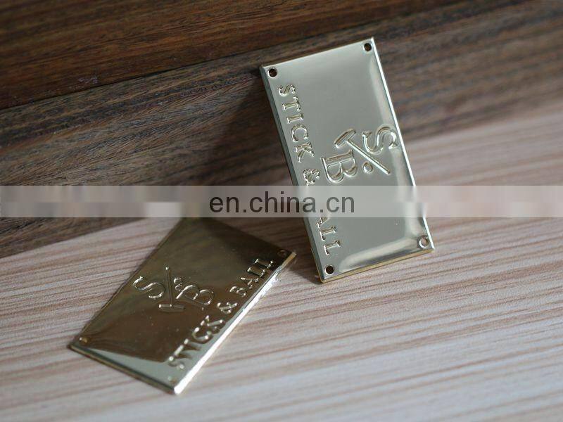 high level gold plated custom made metal logo charms for bags