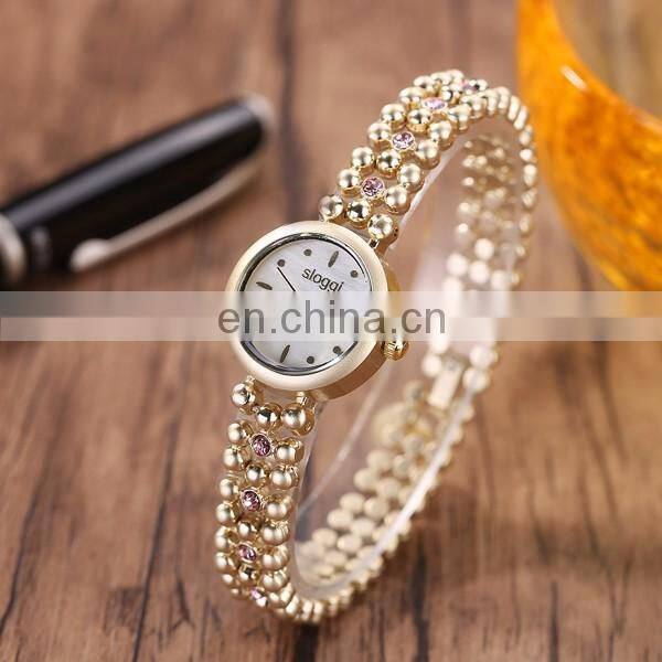 Newest style fancy gold watch wrist watch women