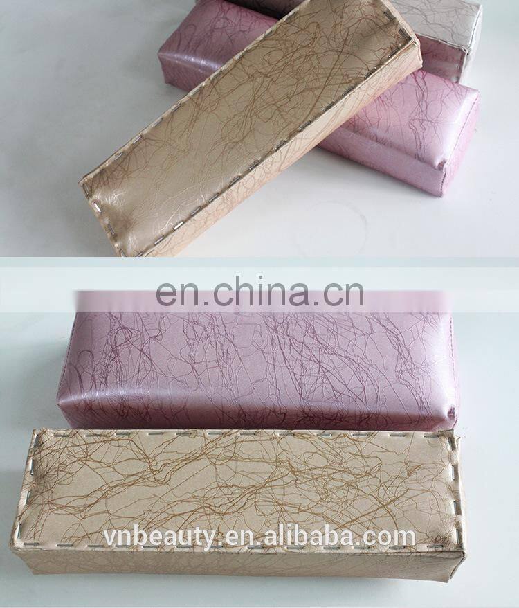Striped Leather Hand Pillow Salon Soft Rest Cushion Manicure Care Tool
