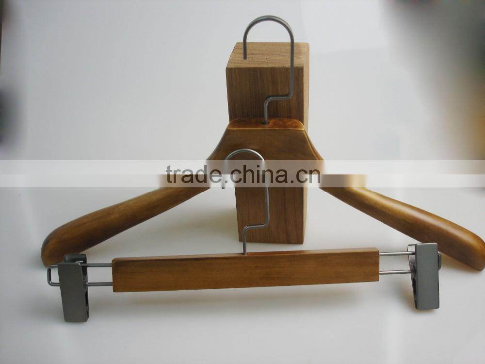 HA6985 durable top and bottom hanger wooden clothes hanger