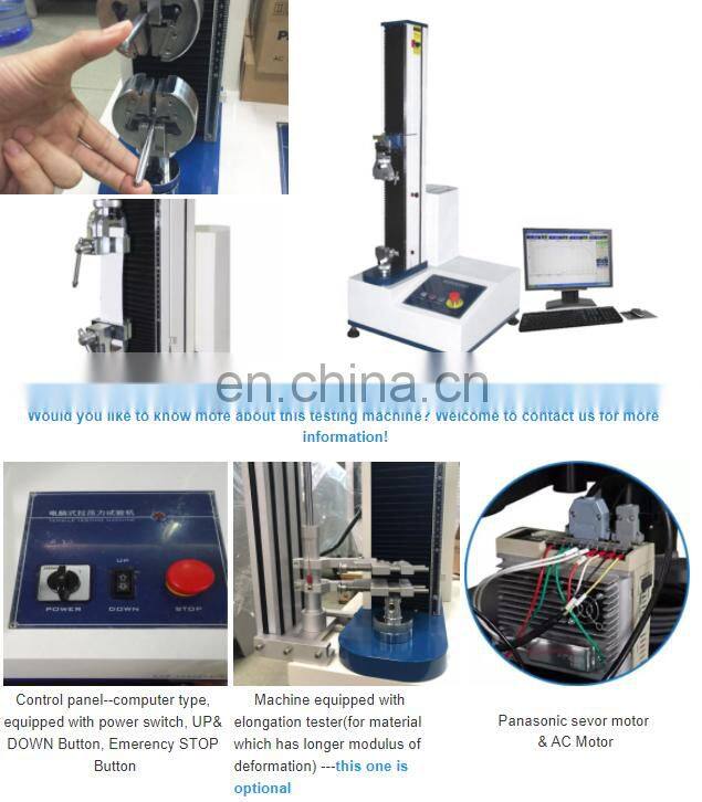 Single Column Fabric Strength Tester Test Apparatus Computer Servo Control Tensile Testing Machine