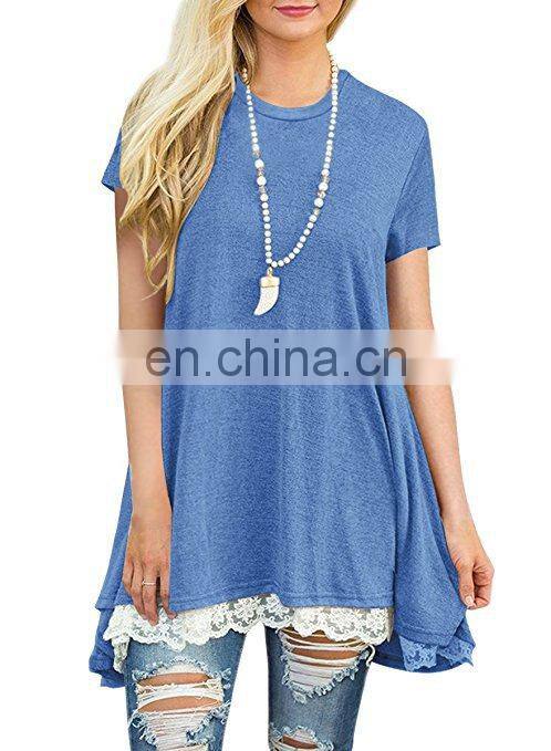 Factory Outlet 2021 Christmas Plus Size Women's Top Stitching New European and American Lace Long Sleeve Fat MM Casual Wear