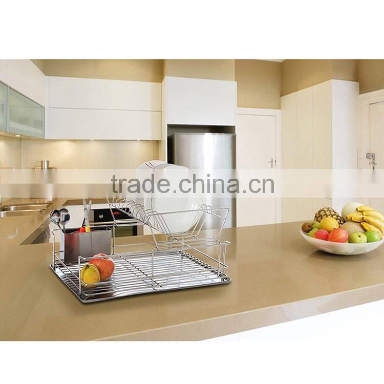 hot selling 2 tier stainless steel dish rack