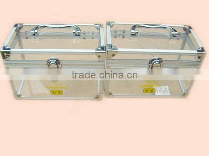 2013 new design acrylic carry case makeup box sample carry case