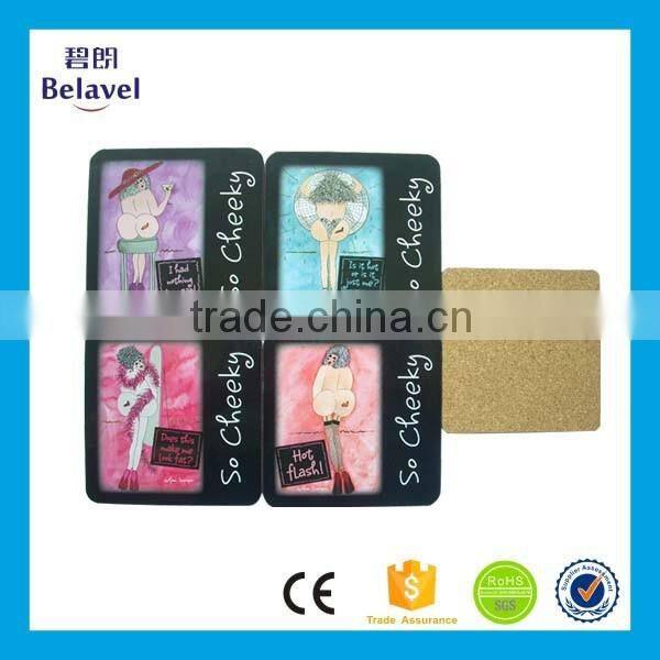 Wholesale souvenir cork mat printing custom square mdf coaster