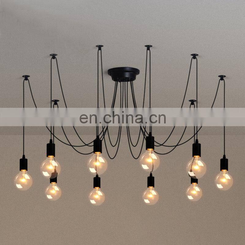 Vintage Industrial DIY Ceiling Lamp Suit Edison Bulb beautiful atmos Long Lights Spider Pendant Foyer Luxury Fixture Chandelier