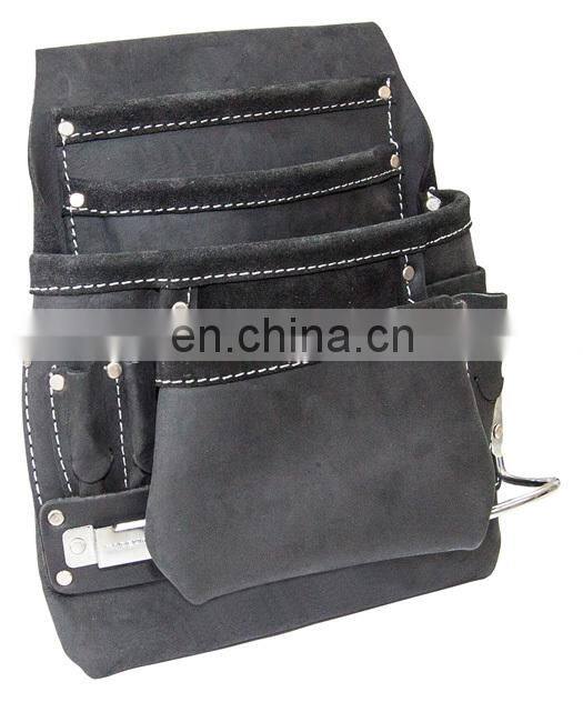 High Quality Heavy Duty Leather Tool Bag Pouch with Belt for Carpenter/ Electrician/ Handyman's Work Tool Bag pouch