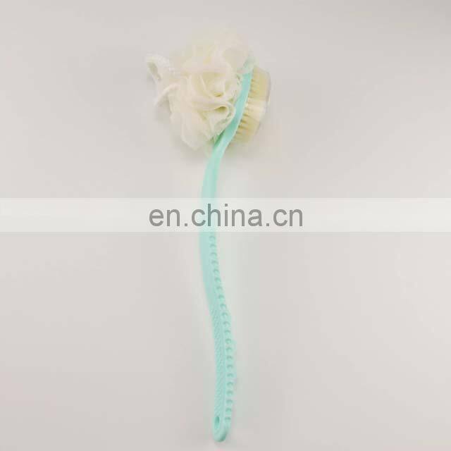 Custom 2-in-1 Soft Bristle Back Shower Long Handle Bath Brushes And Sponges