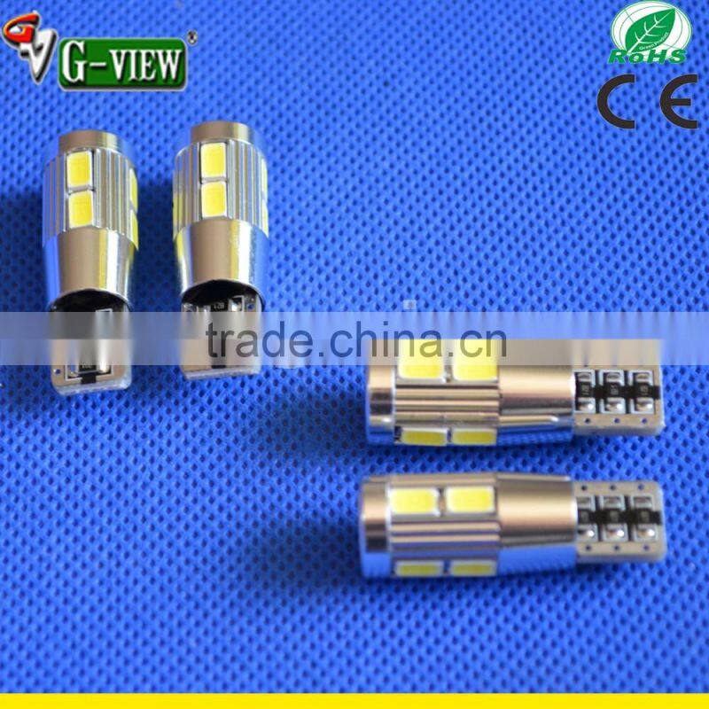 Error free T10 5630 10 smd aluminum material high brightness canbus